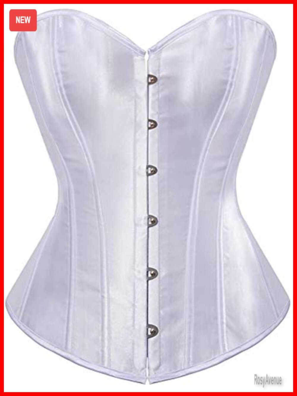 Overbust Corset Top Plus Size Satin Waist Cincher Bustier with Steel Bones